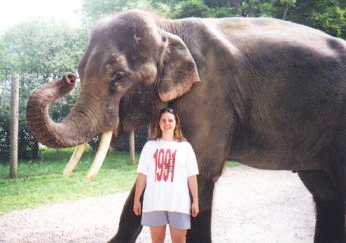 Leah and Caesar the elephant