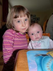 May 3, 2011 - Isabel with her sister Sarah