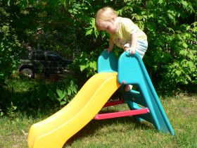 May 31/08 - Isabel and her slide
