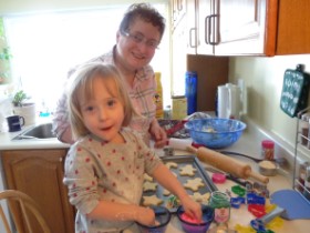 Dec 19/09 - Isabel and Grandma baking cookies